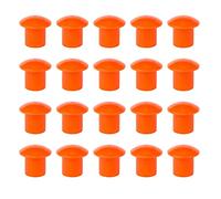 Elolieu 20 PCS Rebar Safety Caps, 2.36 x 2.16 x 1.5 Inch Plastic Mushroom Rebar Caps Tube Screw on Rebar Stakes Feet Threaded Protective Cap Sleeve Steel Pipe Protective Sleeve Screw Rubber Sleeve