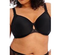 Elomi Women's Charley Bandless T-Shirt Floral Lace, Breathable Spacer Fabric, Diamond Mesh Detail. Dd+ Bras, Black, 44F