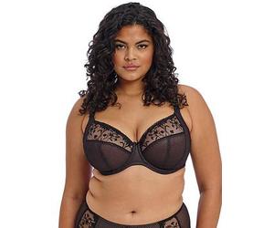 Elomi Charlie Underwired Plunge Bra Jet, Black, Size 40F, Women Black