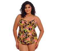 Elomi female Tiger Valley Tropical Moulded Tankini Top - 16 - Black Mix, Black Mix
