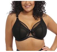 Elomi Kintai Peek-a-Boo Plunge Underwire Bra (301202),36HH,Black