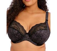 Elomi Lucie Bra Plunge Wired Three Section Stretch Lace Bra Black Size 38G