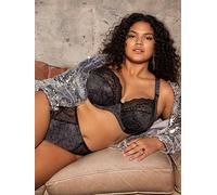Elomi Underwire Plunge Bra Lucie – Stretch Lace, Opaque Black 42DD