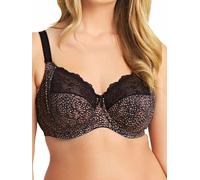Elomi Women's Morgan Underwire Banded Bra with Stretch Lace, Ebony, 36H US