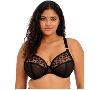 Elomi Namrah Plunge Leopard Print Bra, Jet