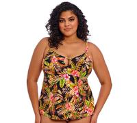 Elomi Tiger Valley Moulded Tankini Top - Black - XL - 16