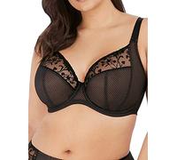 Elomi Women's Charley Embroidered Underwire Plunge Bra, Jet, 32GG US