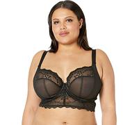 Elomi Women's Charley Longline Underwire Bralette Plunge Bra, Black, 40GG US