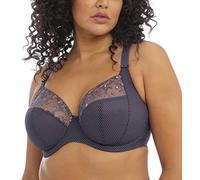 Elomi Women's Charley Plunge Bra: Elegant Floral Embroidery, Everyday Comfort., Storm, 42DD