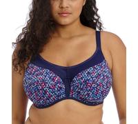 Elomi Women's Energise Underwire Sports Bra with Racerback Conversion, Navy Geo, 40HH US