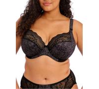 Elomi Women's Plus Size Lucie Stretch Lace Underwire Plunge Bra, Black, 44DD