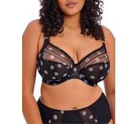 Elomi Women's Matilda Plunge Three-Piece Sheer Mesh Cups Side Moveable J-Hook for Racerback Dd+ Bras, Black Dot, 34GG US