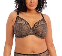 Elomi Women's Matilda Plunge Three-Piece Sheer Mesh Cups Side Support Panels Moveable J-Hook for Racerback Dd+ Bras, Leopard, 32GG US