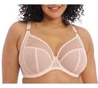 Elomi Women's Matilda Unlined Plunge Underwire Bra with J-Hook, Sheer, Pearl Blush, 34GG US