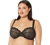 Elomi Women's Plus Size Charley Stretch Lace Underwire Plunge Bra, Black