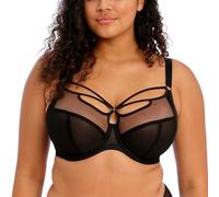 Elomi Women's Plus Size Sachi Strappy Underwire Plunge Bra, Sheer, Black, 40F