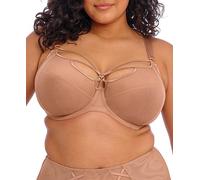 Elomi Women's Sachi Plunge Bra: Striking Design with On-Trend Strap Detailing. Low Front Plunge, Cotton Lined Panels DD+ Bras, Café Au Lait, 36F