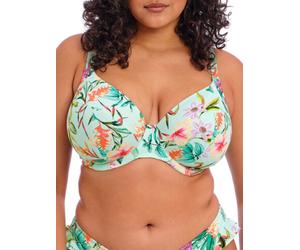Elomi Womens Sunshine Cove Plunge Bikini Top - Blue Polyamide - Size 40E