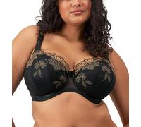 Elomi Women's Teagan Underwire Padded Half Cup Bra, Black/Almond, 32J US