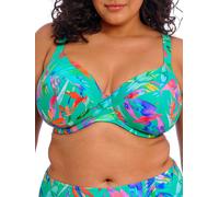 Elomi Womens Toyama Tides Plunge Bikini Top - Turquoise Polyamide - Size 42E