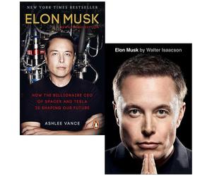 Elon Musk By Ashlee Vance and [Hardcover] Elon Musk By Walter Isaacson 2 Books Collection Set