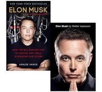 Elon Musk By Ashlee Vance and [Hardcover] Elon Musk By Walter Isaacson 2 Books C
