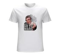 Elon Musk Let's go to Mars Funny Art T-Shirt Printed Graphic White Mens Top Tee XL