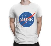 Elon Musk NASA Style Graphic T-Shirt, Premium Cotton Tee(Large)