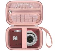 Elonbo Camera Carrying Case for Kodak PIXPRO FZ55/ FZ53/ FZ45/ FZ43 16MP Digital Camera, Vlogging Camera Storage Holder Travel Bag, Mesh Bag Fits Batteries, Cable, Memory Card, Card Reader,Rose Gold