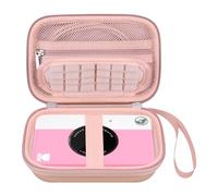 Elonbo Camera Carrying Case for Kodak Printomatic Digital Instant Print Camera, Portable Bluetooth Photo Printer Storage Holder Bag, Mesh Bag Fits Photo Paper,MicroSD Card,USB Cable, Rose Gold+Gold
