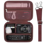 Elonbo Camera Case for Canon PowerShot G7 X Mark III/ G7 X Mark II/ G7 X/ SX740 HS/ SX730/ Canon V1/ Sony ZV-1F/ ZV-1/ ZV-1 II/ RX100 VII/ RX100 II/ RX100/ Panasonic LUMIX ZS99 Digital Camera, Brown
