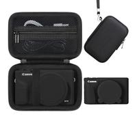 Elonbo Camera Case for Canon PowerShot G7X Mark III Digital Camera, (1* Hard Carrying Case + 1* Soft Silicone Cover with Removable Lens Cover), Black (Case Only)