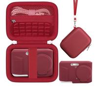 Elonbo Camera Case for Kodak PIXPRO FZ45 Digital Camera, Kodak PIXPRO FZ45 Case and Soft Silicone Cover, Hard Carrying Bag + Rubber Silicone Protective Skin Sleeve with Removable Lens Cover, Red
