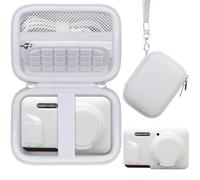 Elonbo Camera Case for Kodak PIXPRO FZ55 Digital Camera, Kodak PIXPRO FZ55 Case and Soft Silicone Cover, Hard Carrying Bag + Rubber Silicone Protective Skin Sleeve with Removable Lens Cover, White