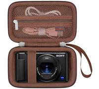 Elonbo Camera Case for Sony ZV-1F/ ZV-1/ ZV-1 II Digital Camera, Hard Travel Carrying Case, Mesh Pocket Bag fits Battery Card Reader Cable, Brown