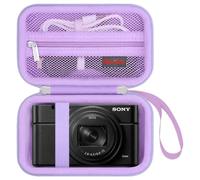 Elonbo Camera Case for Sony ZV-1F/ ZV-1/ ZV-1 II Digital Camera, Hard Travel Carrying Case, Mesh Pocket Bag fits Battery Card Reader Cable, Purple