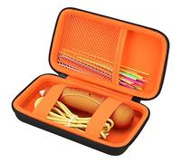 Elonbo Carrying Case for 3Doodler Start+ Essentials (2024) 3D Pen Set for Kids, 3D Printing Pens Travel Storage Organizer Holder, Extra Mesh Pocket Fits Plastic Filament, Charger, Black+Inside Orange