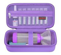 Elonbo Carrying Case for Asthma Inhaler, Inhaler Spacer for Kids and Adults, Masks, Inhaler Holder Asthma Travel Organize Bag, Pocket Fits Allergy Meds, Ventolin Inhaler, Purple (Case Only)