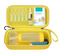 Elonbo Carrying Case for Asthma Inhaler, Inhaler Spacer for Kids and Adults, Masks, Inhaler Holder Asthma Travel Organize Bag, Pocket Fits Allergy Meds, Ventolin Inhaler, Yellow (Case Only)