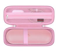 Elonbo Carrying Case for Beats Pill - Portable Bluetooth Speaker, Beats Pill Waterproof Bluetooth Speaker Hard Travel Bag Storage Cover Holder, Mesh Pocket Fits Charger, Pink