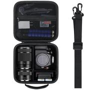 Elonbo Carrying Case for Canon EOS 2000D/ 4000D/ R50/ 250D/ R6 Mark II/ R100/ R8/ R7/ R10 DSLR Mirrorless Camera, Lens Tripod, Hard Travel Bag with 3 Pieces of Dividers and Shoulder Strap, Black