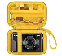 Elonbo Carrying Case for Canon PowerShot G7 X Mark III/ G7 X Mark II/ G7X/ SX740/ SX730 HS Digital Camera, 4K Vlogging Camera Travel Bag, Mesh Pocket fits Batteries and Charging Cable. Yellow