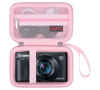 Elonbo Carrying Case for Canon PowerShot SX740/ SX730/ SX720/ SX620/ G7X Digital Camera, 4K Video Camera Hard Travel Storage Cover Bag Organizer Holder, Mesh Pocket fits Battery, Charging Cable, Pink