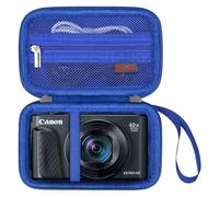 Elonbo Carrying Case for Canon PowerShot SX740/ SX730/ SX720/ SX620/ G7X Digital Camera, 4K Video Camera Hard Travel Storage Cover Bag Organizer Holder, Mesh Pocket fits Battery, Charging Cable Blue