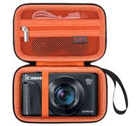 Elonbo Carrying Case for Canon PowerShot SX740/ SX730/ SX720/ SX620/ G7X Digital Camera, 4K Video Camera Hard Travel Storage Cover Bag, Mesh Pocket fits Battery and Charging Cable, Black+Inside Orange