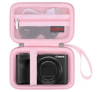 Elonbo Carrying Case for Canon PowerShot V1/ Ricoh GR III HDF/GR IIIx/GR III/GR II/GR Digital Camera, Compact Camera Travel Storage Cover Bag Organizer Holder, Pink