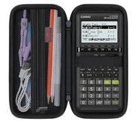 Elonbo Carrying Case for Casio fx-CG50 PRIZM/fx-9750GIII Color Graphing Calculator/ 991ES Plus/ 991CW/ 115ES Plus/ 300ES/ 300MS Standard Scientific Calculator, Mesh Pocket Fits Cable, Black+ Black