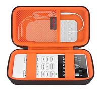 Elonbo Carrying Case for Etekcity TENS Unit Muscle Stimulator Machine, Hard Travel Organize Bag for Electric Pulse Massager, Extra Mesh Pocket Fits Electrode Pads Lead Wires Charger, Black+Orange
