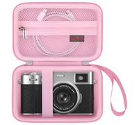 Elonbo Carrying Case for Fujifilm X100VI / X100V / X100F/ X100S/ X-E5 Digital Camera, Camera Hard Travel Bag, Extra Mesh Pocket fits Charging Cables Battery SD Card and Accessories, Pink