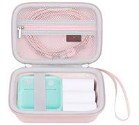 Elonbo Carrying Case for Kodak Mini Shot 2 Retro 4PASS 2-in-1 Instant Digital Camera, Portable Photo Printer Travel Bag, Print Camera Storage Holder, Mesh Pocket Fits Printing Paper, Cable, Pink